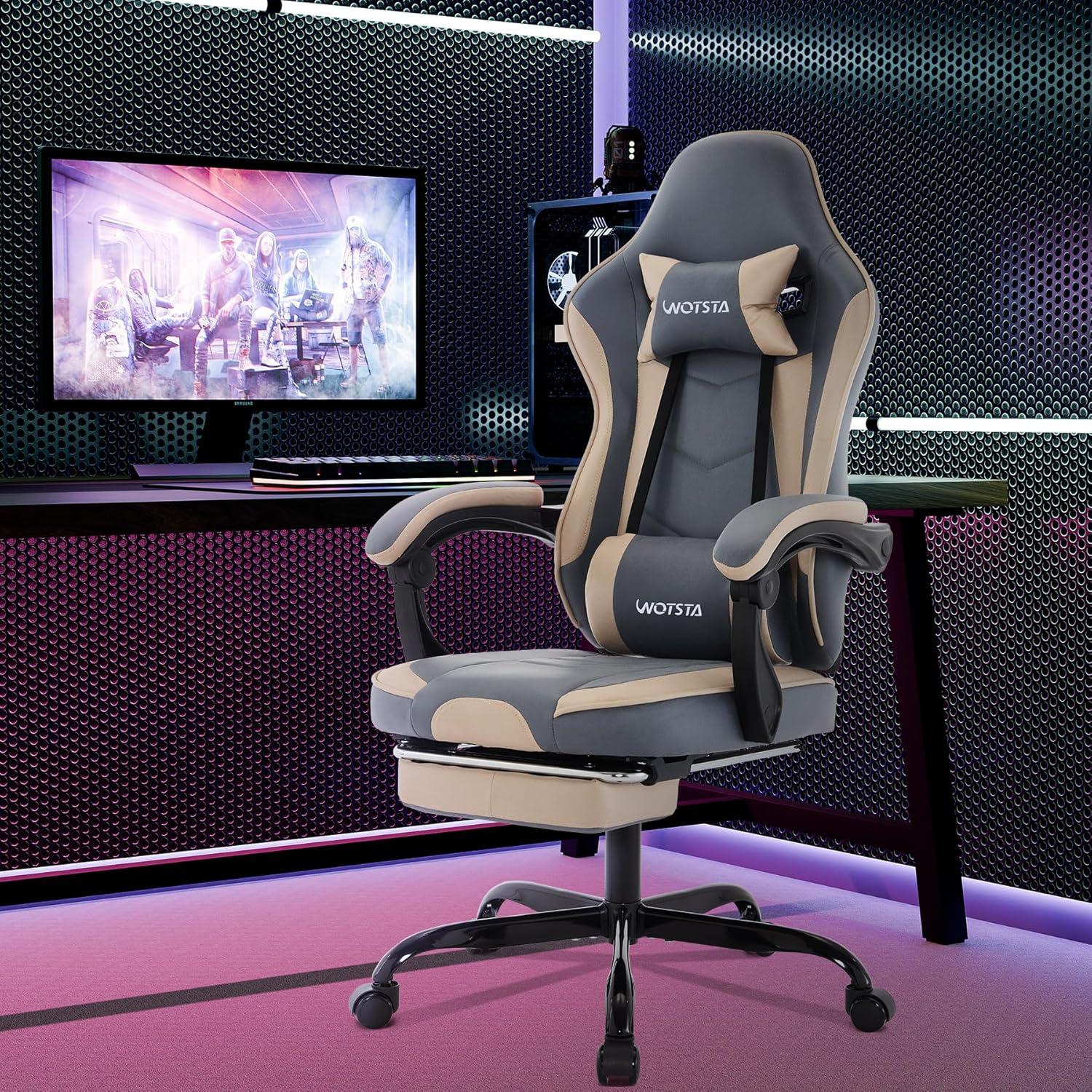 Ergonomischer Gaming Chair mit Fußstütze und