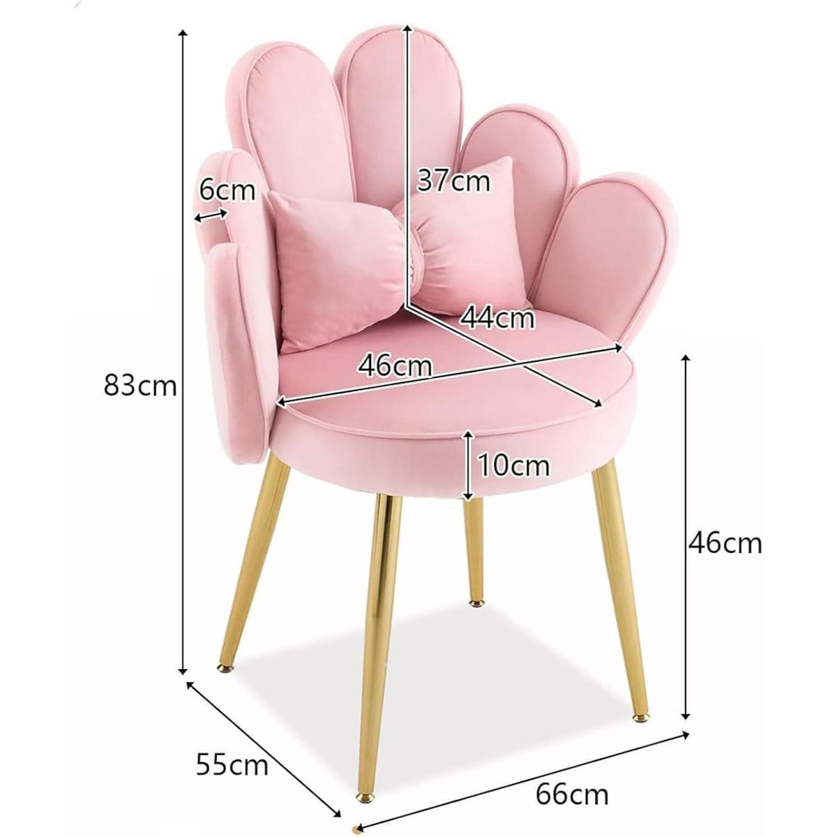 Samt Sessel mit Fußstütze, Rosa Blütenlehne