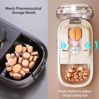 Pill Tablet Splitter Cutter Tweezers Brush Small Large Half Dispenser