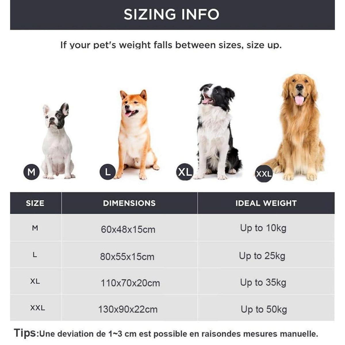 Orthopädisches Hundebett XXL (130x90cm) – Beiges Hundesofa