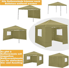 Pavillon 3x3 Stabil Wasserdicht mit 4