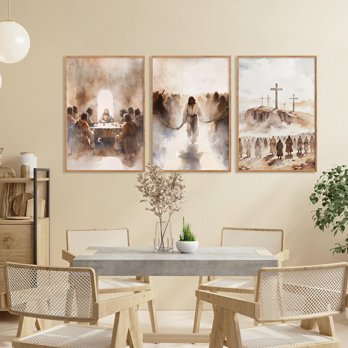 Bibelsegnung Wandkunst Set – 3-teilig, gerahmt