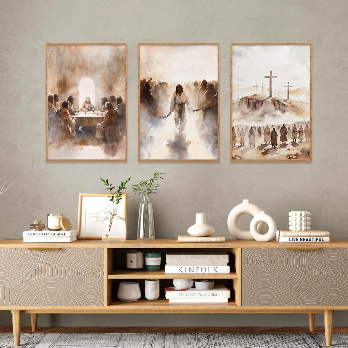 Bibelsegnung Wandkunst Set – 3-teilig, gerahmt