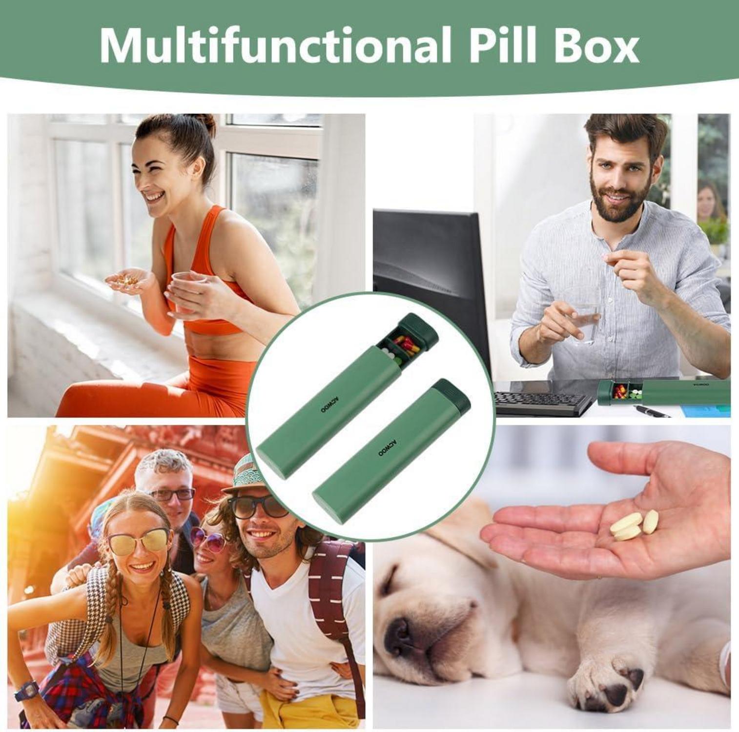 Tablettenbox 7 Tage Medikamentenbox tragbar BPA frei Grün
