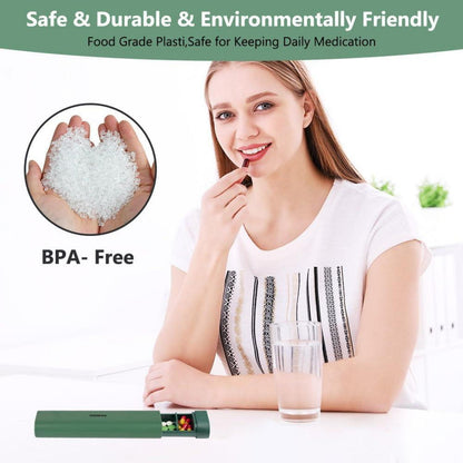 Tablettenbox 7 Tage Pillendose Medikamentenbox BPA-frei Reise Grün