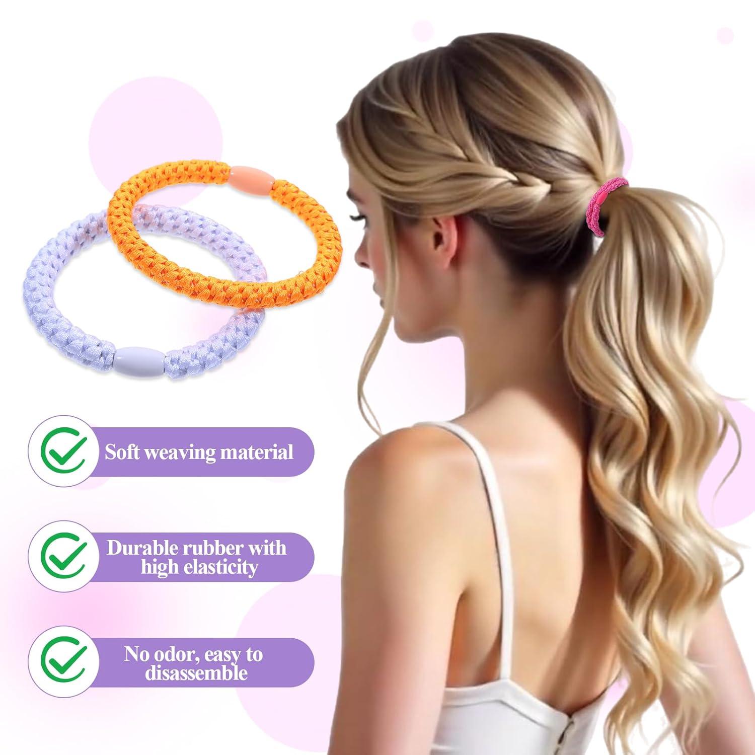 10er Set Geflochtene Elastische Haargummis für dickes Haar