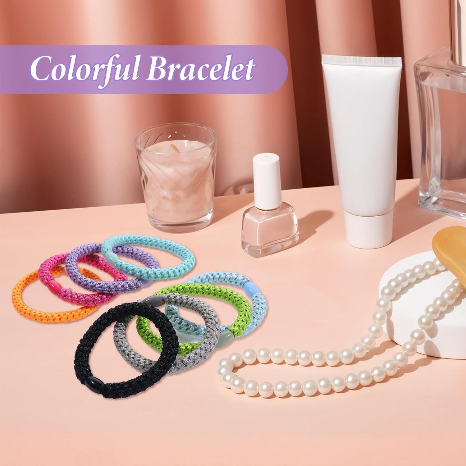 10er Pack Elastische Haargummis Damen | Geflochtenes Baumwollband | Pferdeschwanz Halter für dickes Haar