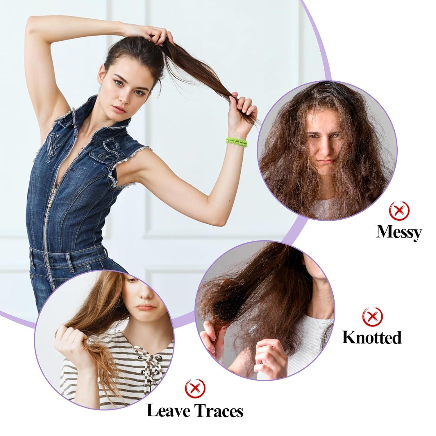 10er Set Damen Haargummis Boho-Stil elastisch für dickes lockiges Haar