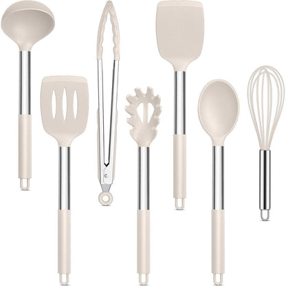 Küchenhelfer Set 7-teilig Khaki Silikon Hitzebeständig
