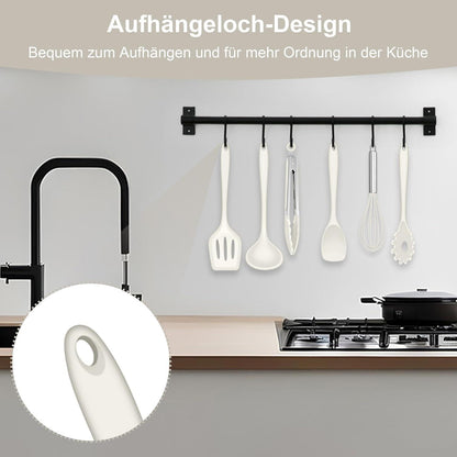Silikon Küchenhelfer Set 6-teilig, Antihaft & Hitzebeständig, Weiß