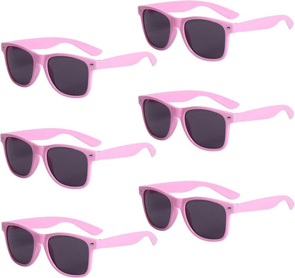 Bunte Neon Party Sonnenbrille Set Lustige Vintage Brillen 6 Stücke