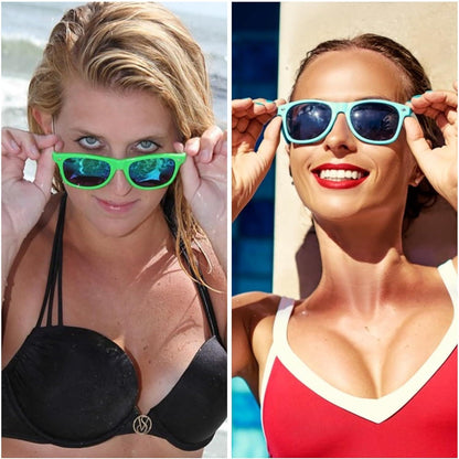 6er Set Bunte Sonnenbrillen Vintage Neon Lustig Party Brille Herren