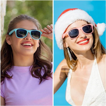 6er Neon Bunte Sonnenbrille Set Vintage Partybrillen Damen Herren UV Schutz