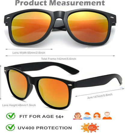 Bunte Neon Sonnenbrillen Set Vintage Party Brillen für Damen Herren