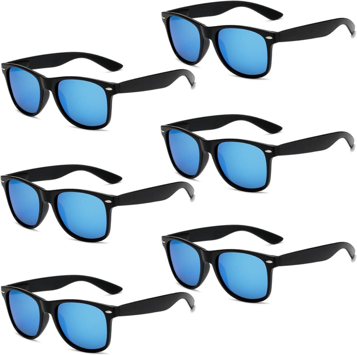 Bunte Neon Sonnenbrille Set Vintage Party lustige Brillen Blue