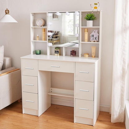 Schminktisch LED-Beleuchtung Einstellbare Helligkeit Spiegel Makeup
