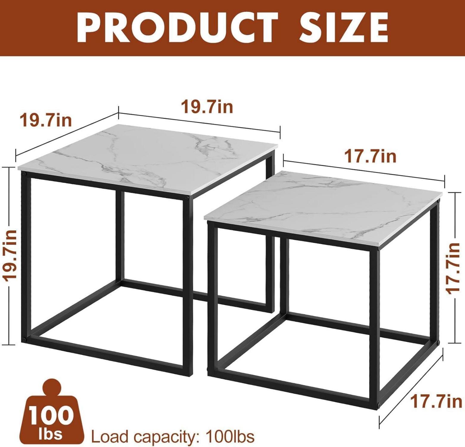 Modernes 2er Set Quadratisch Couchtische
