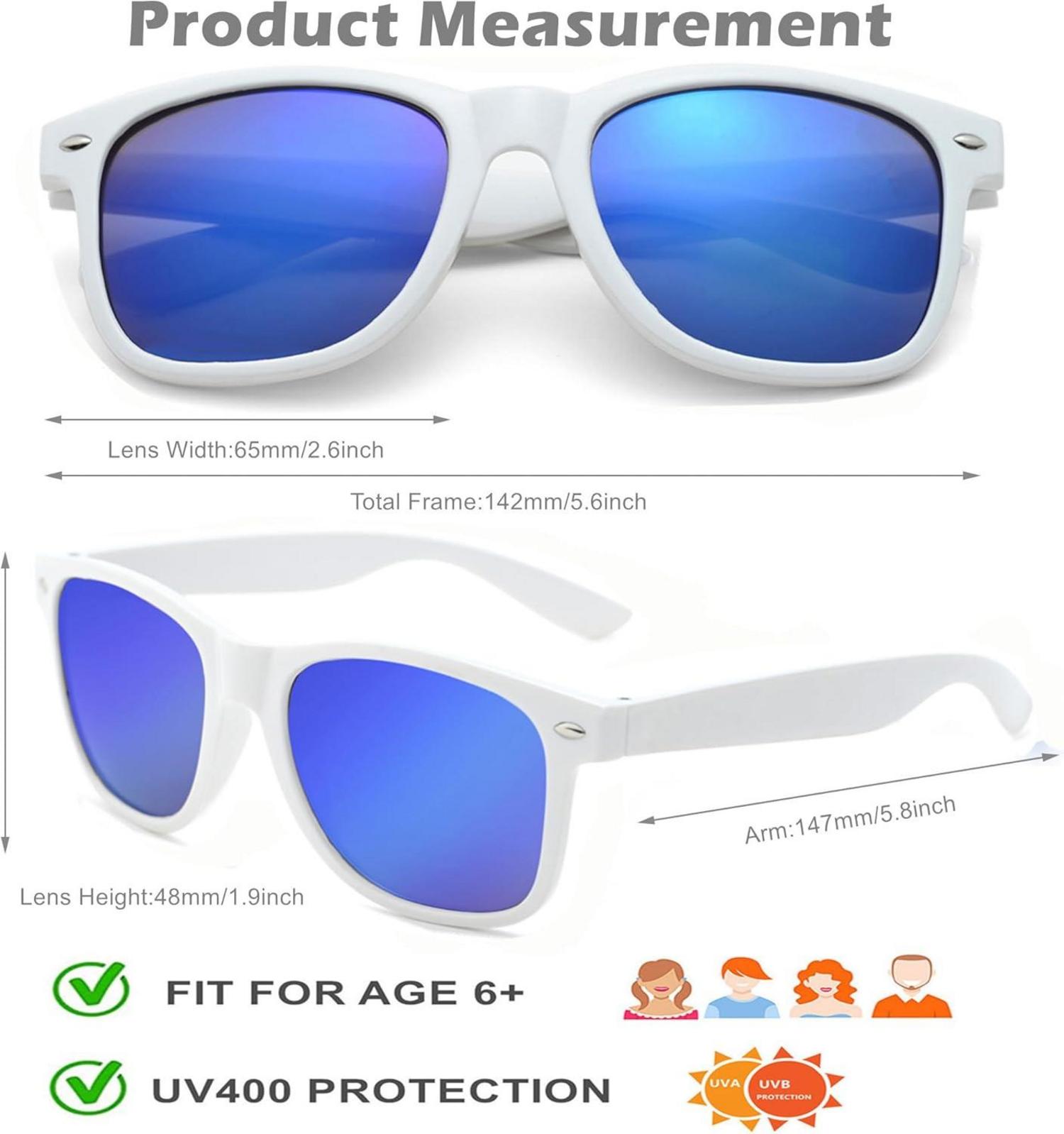 6er Neon Sonnenbrillen Set Vintage Partybrillen für Herren Damen