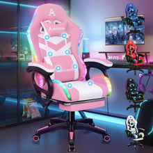Ergonomischer Gaming-Stuhl mit Massagefunktion, lila
