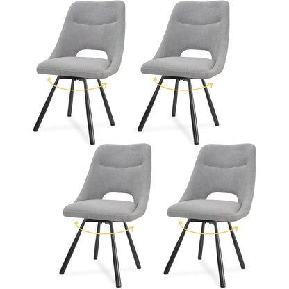 Drehbare Esszimmerstühle Set 4 – Grau, Modern & Bequem