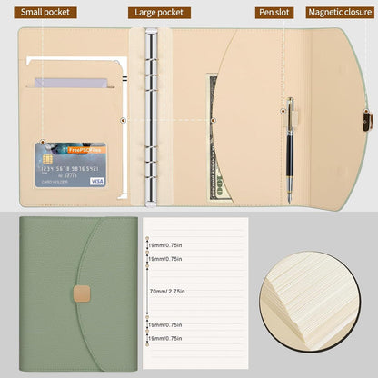 FYY PU Leder A5 Binder Notizbuch Planer mit gefüttertem