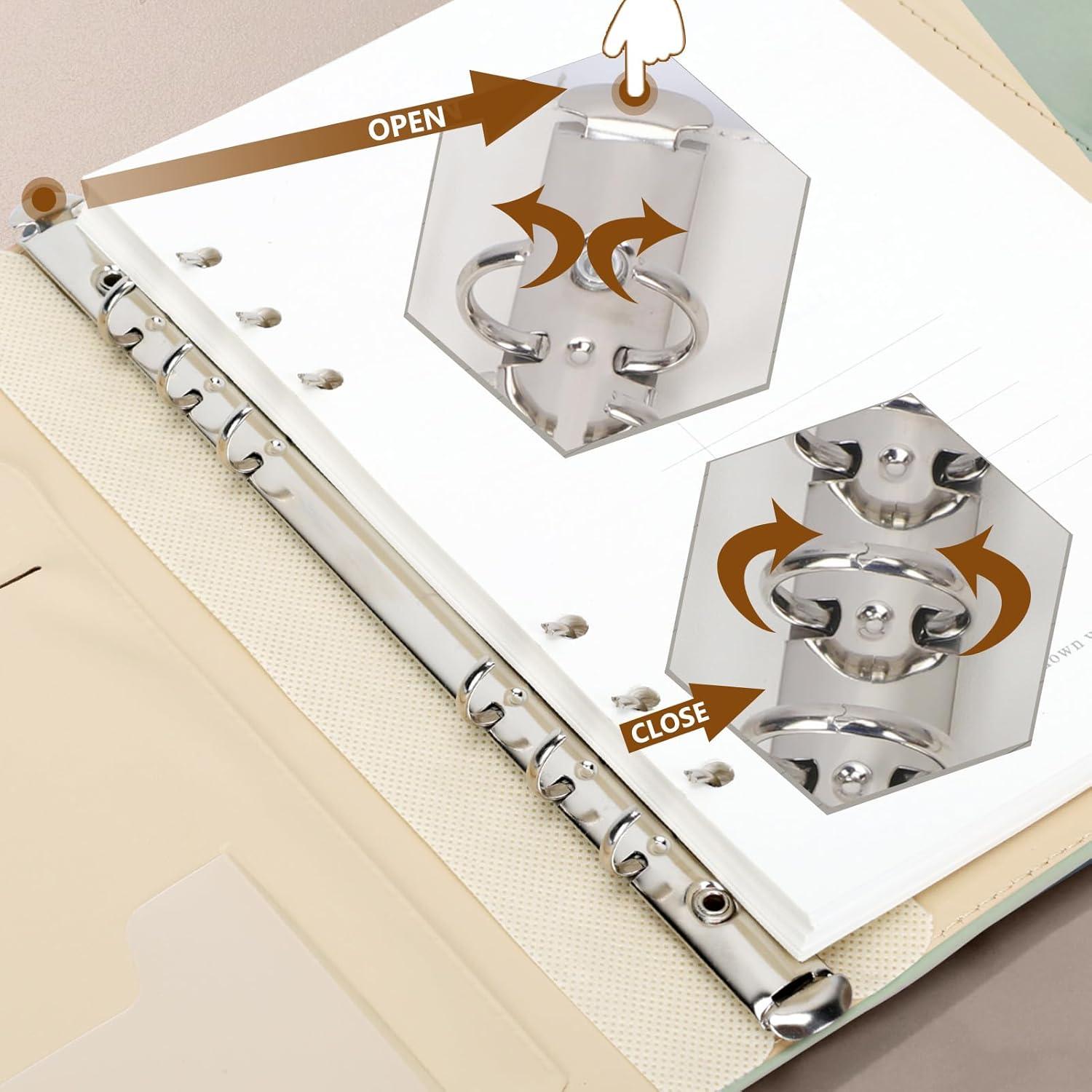A5 Binder Notizbuch PU Leder 6 Ring Budget Journal Planer - Grün