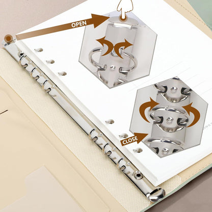 A5 Binder Notizbuch PU Leder 6 Ring Budget Journal Planer - Grün