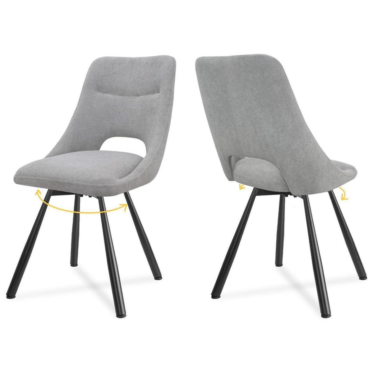 Drehbare Esszimmerstühle 2er Set – Grau, Komfort & Design