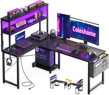 Eckschreibtisch L-förmiger Computertisch LED Steckdosen
