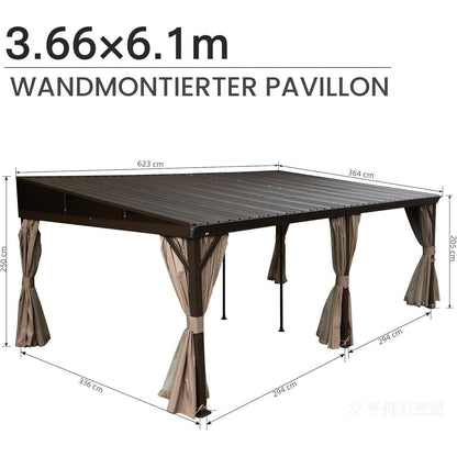 Domi Pavillon 3,6 x 6,1 m – Hardtop Terrassenüberdachung