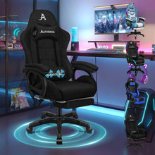 Massage Gaming Stuhl mit Fußstütze und Lendenkissen
