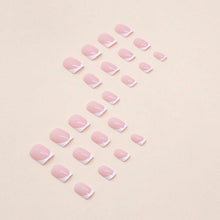 24er Pack Pink Kurze Eckige Press on Nägel Pattern - Glossy