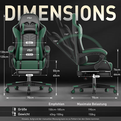 Gaming Stuhl mit Massagefunktion, Ergonomisch & Gepolstert