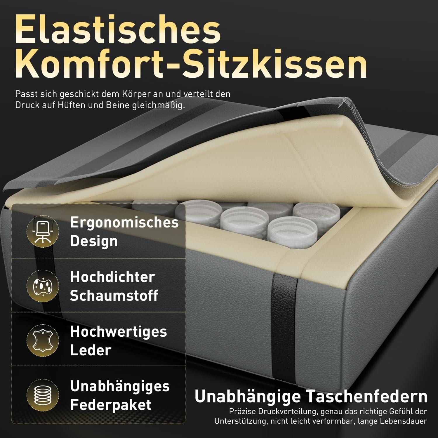 Gaming Stuhl Massagefunktion Ergonomischer Gamer Racing Sessel