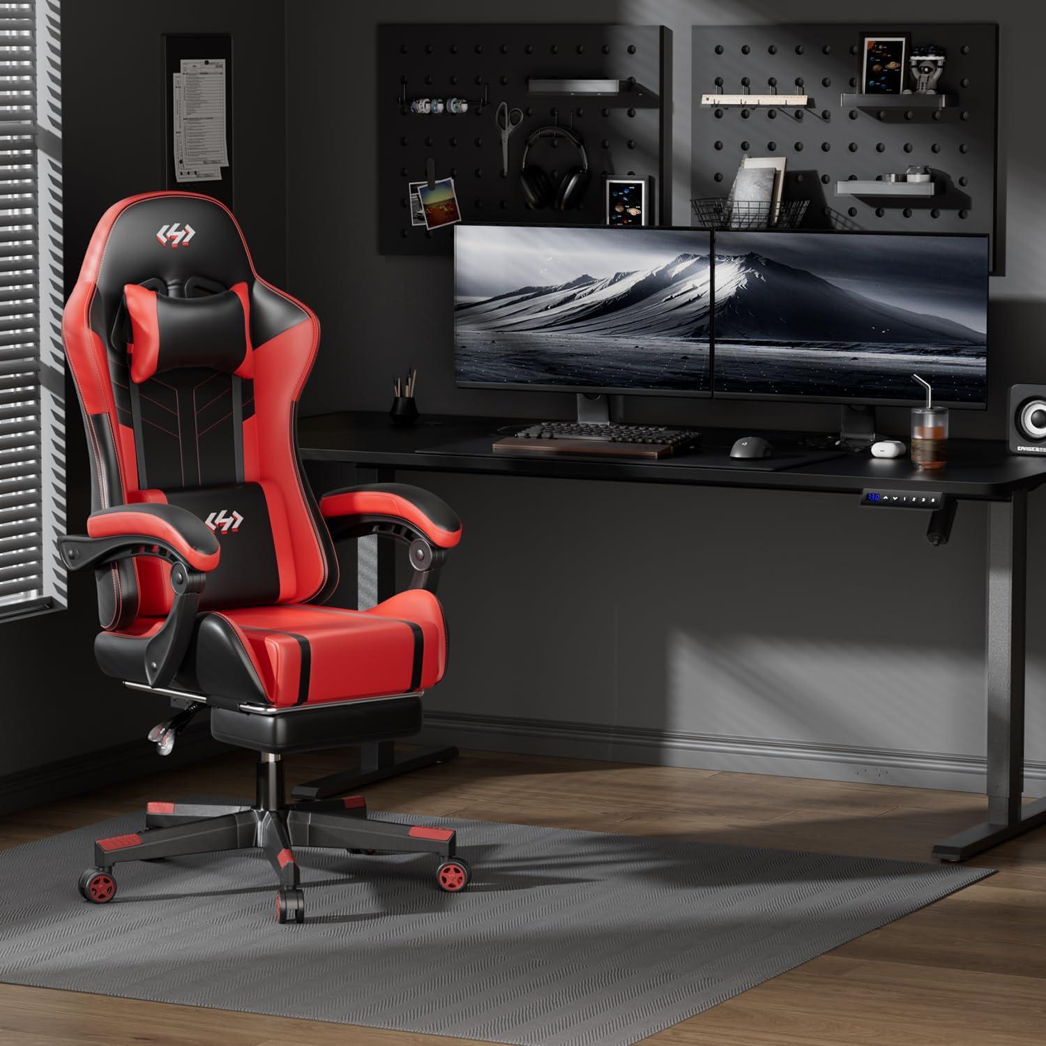HLONONE Gaming Stuhl Massagefunktion Ergonomischer Racing