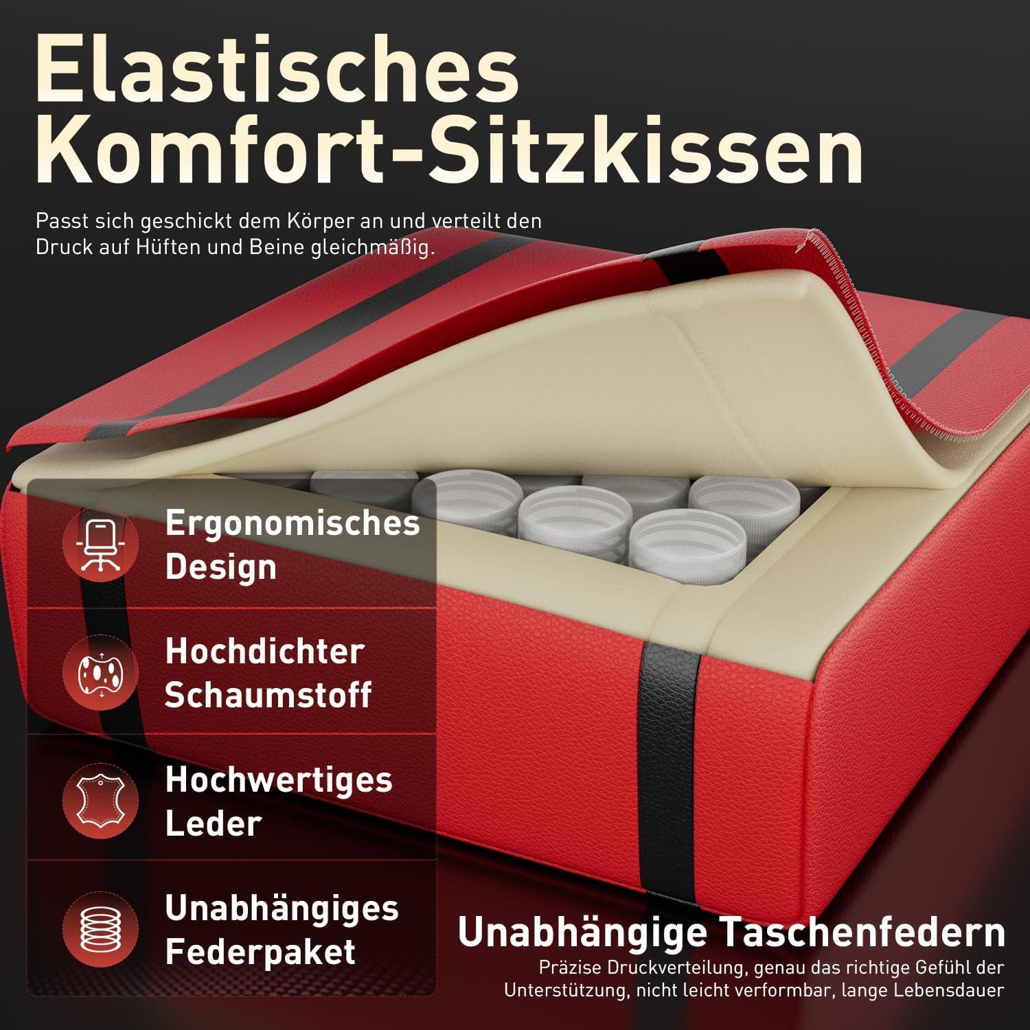 Gaming Stuhl mit Massagefunktion, Ergonomisch, Racing
