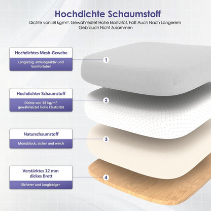 Ergonomischer Bürostuhl mit Lendenstütze, Armlehnen, Wippfunktion, Grau 150kg