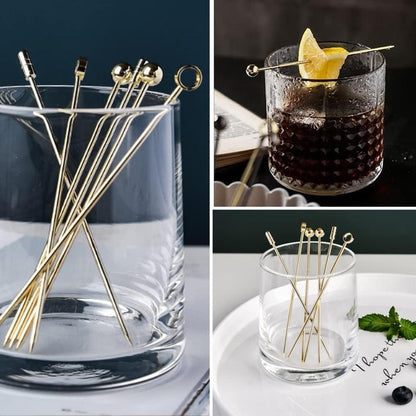 12 Edelstahl Cocktailspieße - Martini Picks für Party & Bar