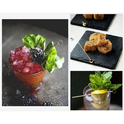 12 Edelstahl Cocktailspieße - Martini Picks für Party & Bar