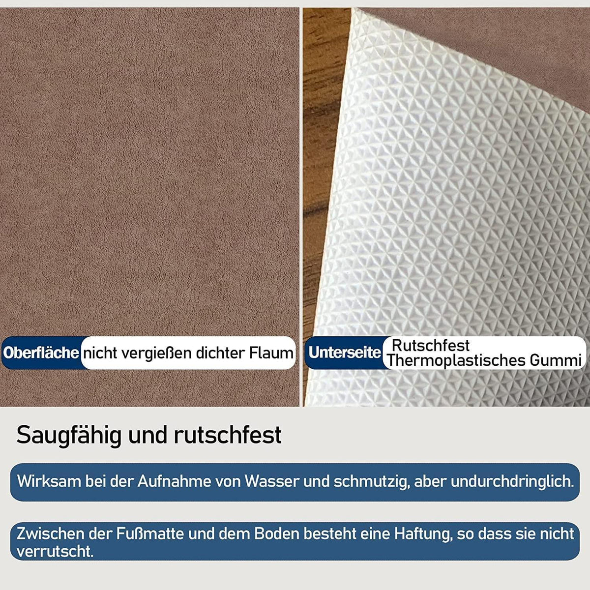 Schmutzfangmatte Braun 80x120cm – Saugfähig & Rutschfest