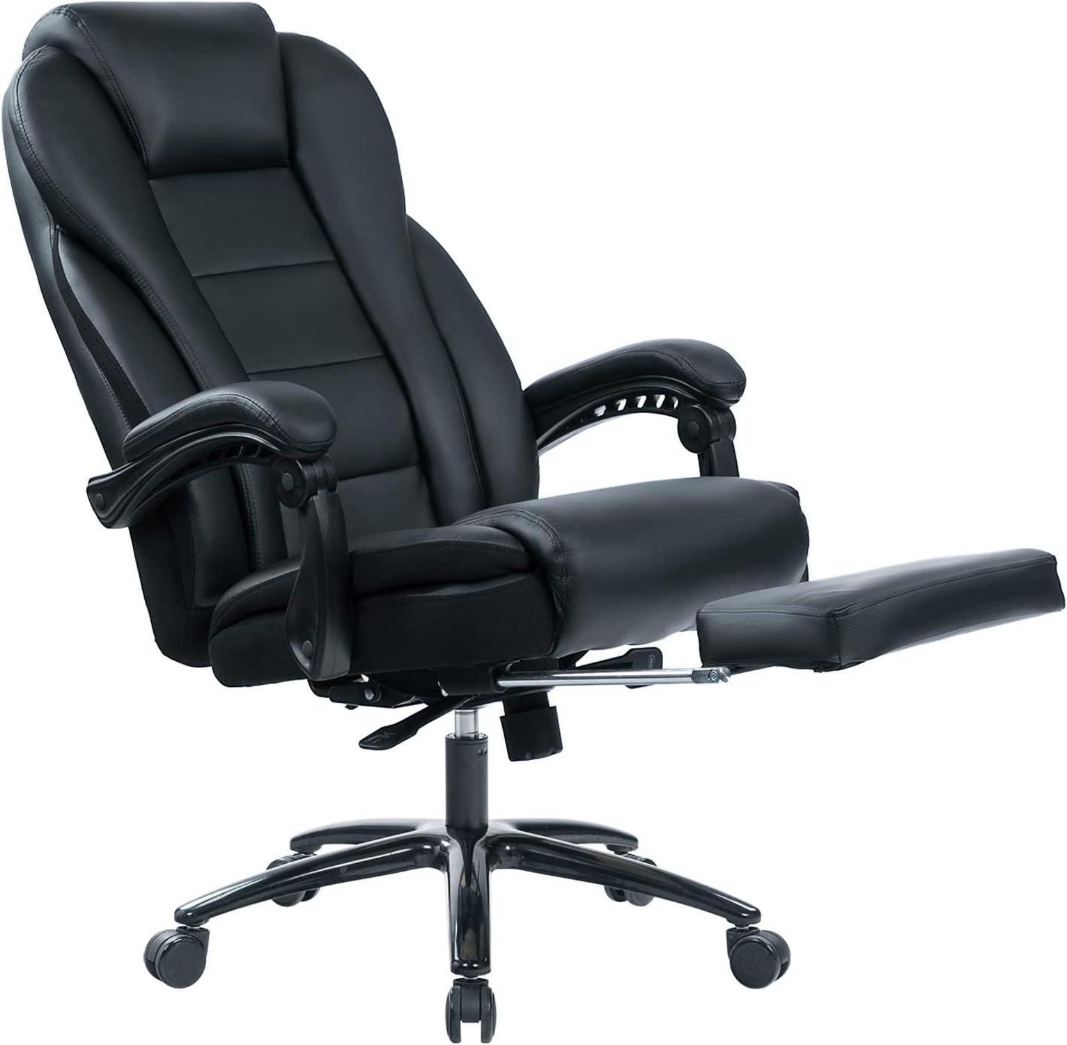 Schreibtischstuhl Bürostuhl 210 kg Belastbarkeit Schwarz Ergonomischer Chefsessel