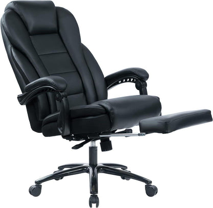 Schreibtischstuhl Bürostuhl 210 kg Belastbarkeit Schwarz Ergonomischer Chefsessel