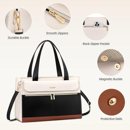 LOVEVOOK Laptoptasche Damen 17,3 Zoll PU Leder Arbeitstasche wasserdicht Business Tasche
