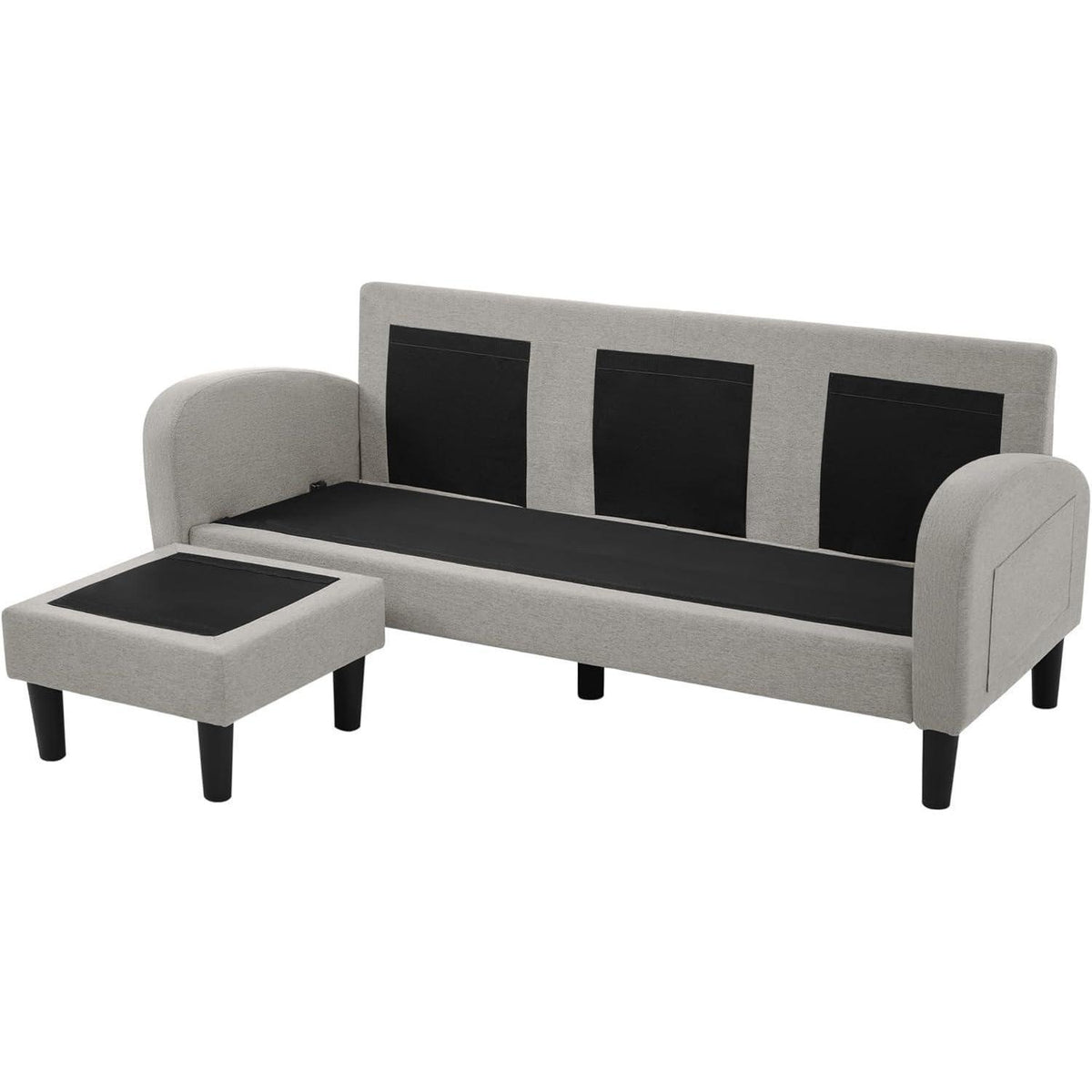 L-förmiges Ecksofa Grau – 3-Sitzer Sofa für Wohnzimmer