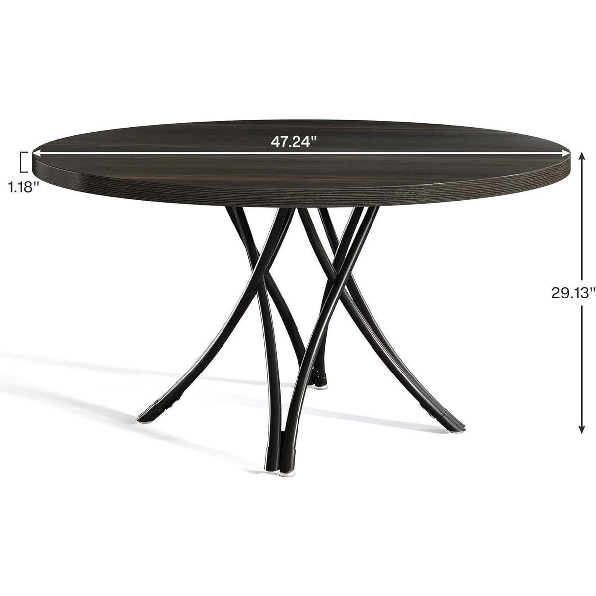 Runder Esstisch Schwarz 120cm – Modern & Stabil
