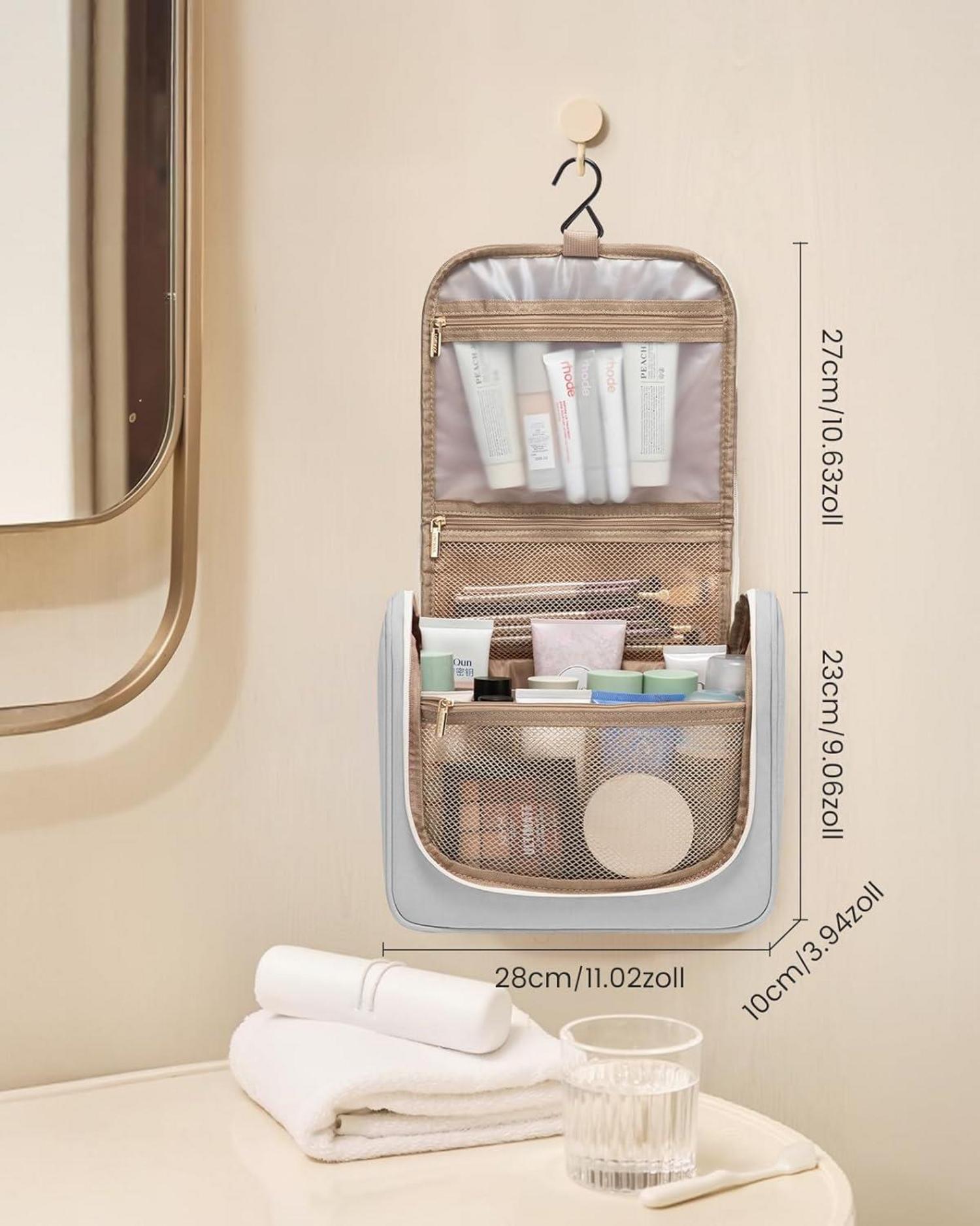 Kulturtasche Damen Wasserdicht mit Haken Groß Make Up Beauty Case