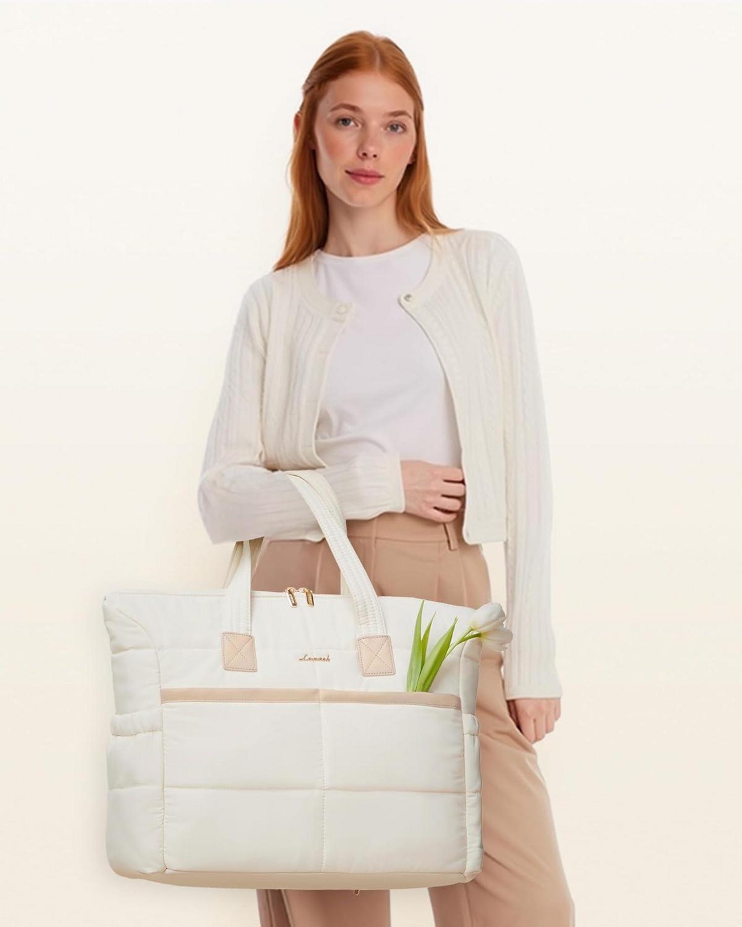 Damen Laptoptasche 15,6 Zoll Handtasche Groß Wasserdicht Uni