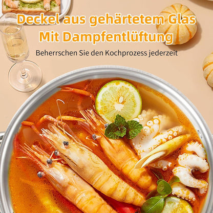 Topfset Induktion 5-teilig Edelstahl poliert unbeschichtet