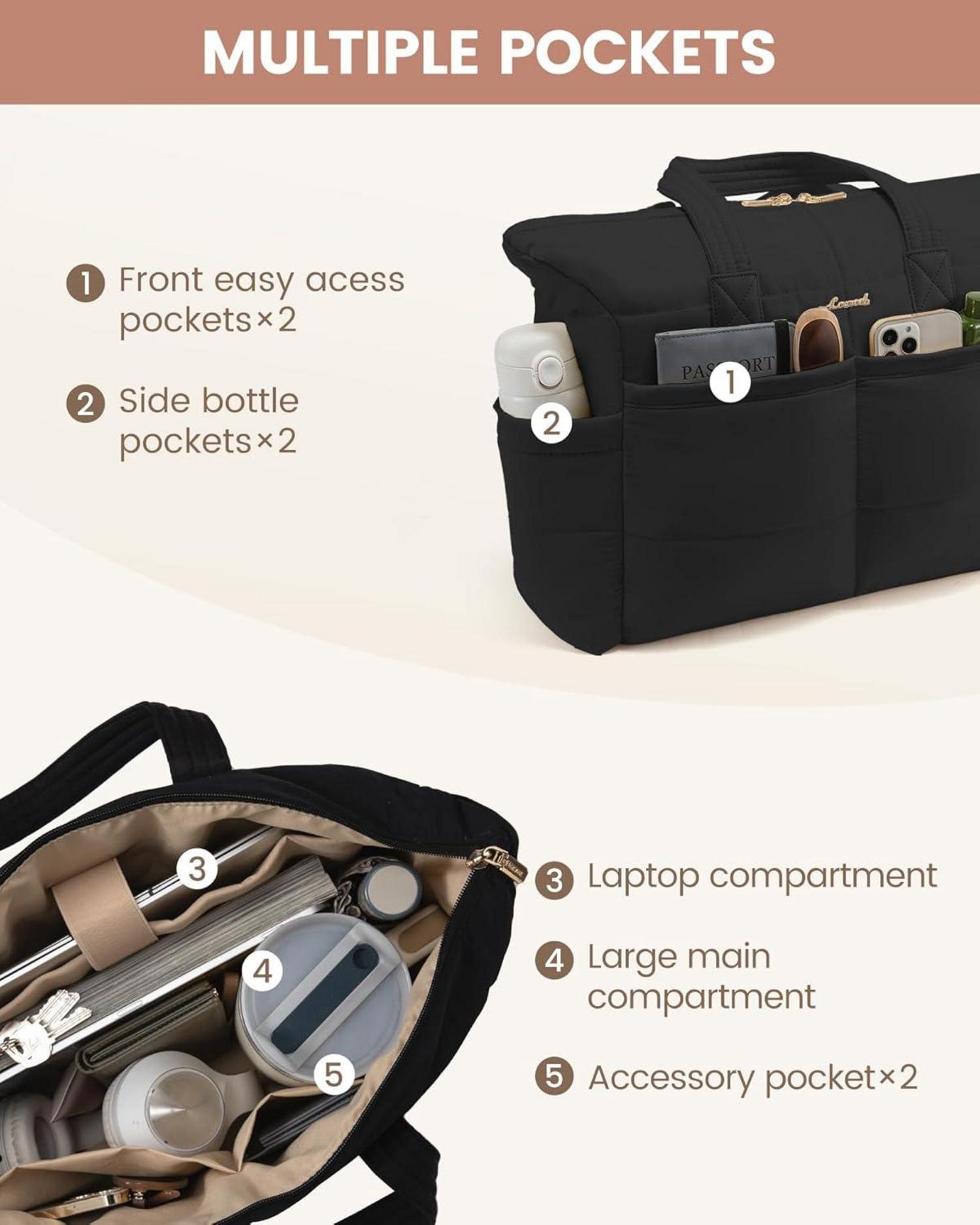 Laptoptasche Damen 17,3 Zoll Tote Bag Groß Wasserdicht Bürotasche für Arbeit Schule Reisen