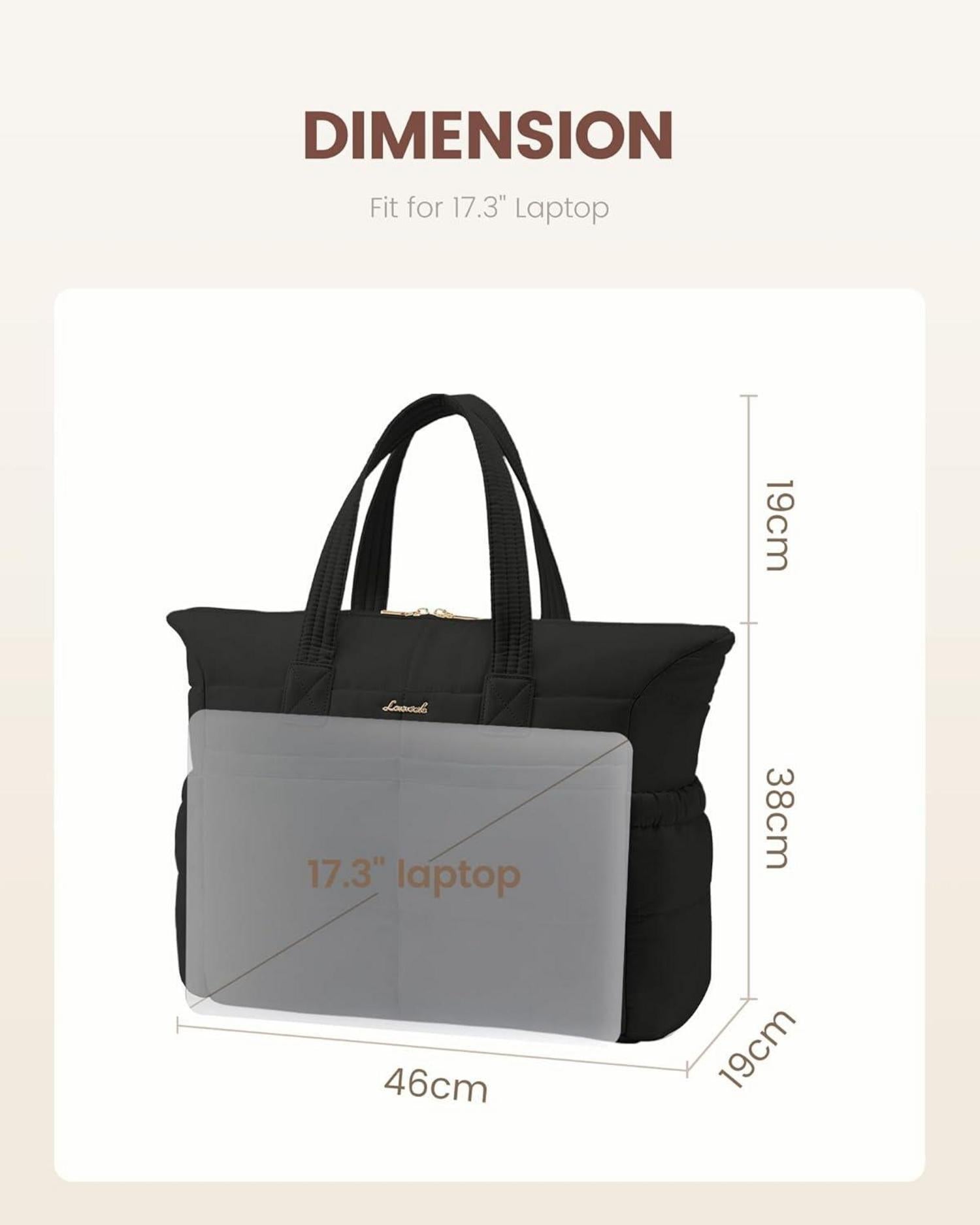 Damen Laptoptasche 17,3 Zoll Große Handtasche Wasserdicht Bürotasche